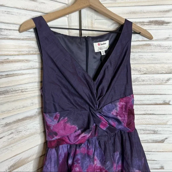 LELA ROSE TARGET NEIMAN MARCUS Women's Watercolor Silk Blend Dress Purple NWT 6 - Picture 3 of 16